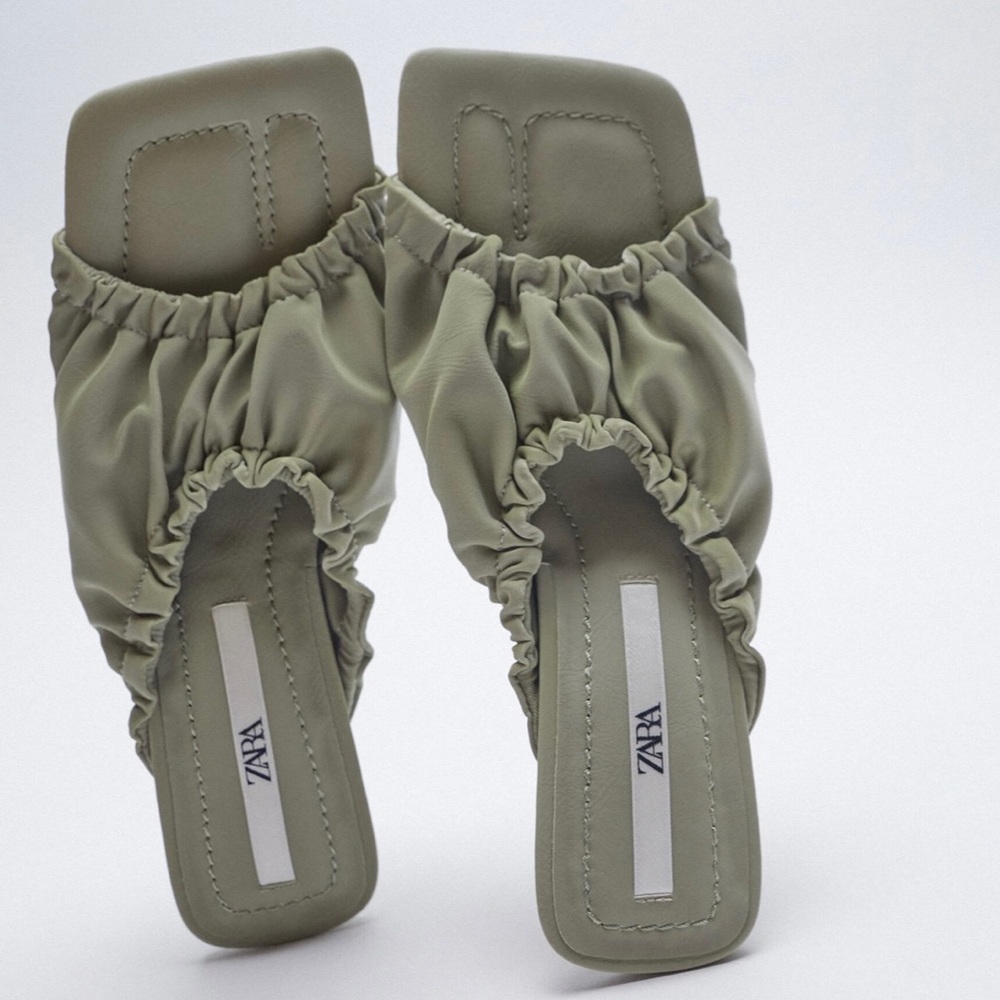 ZARA RUCHED HEELED SANDALS
